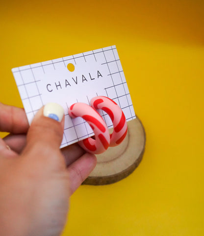 Pendientes #7 rosa y rojo artista