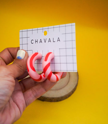 Pendientes #7 rosa y rojo artista