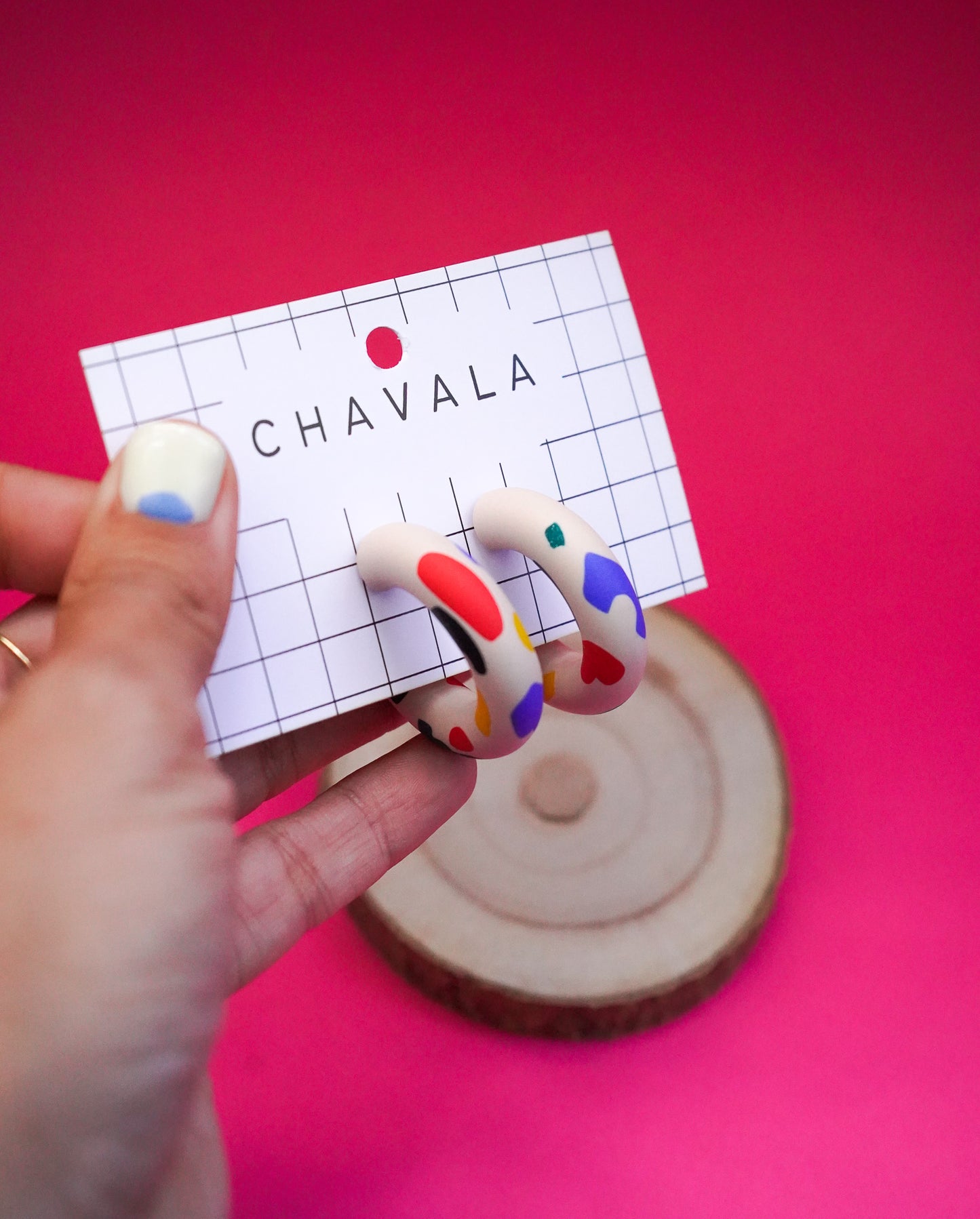 Pendiente #2 blanco y colores