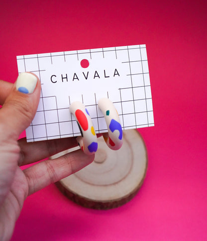 Pendiente #2 blanco y colores