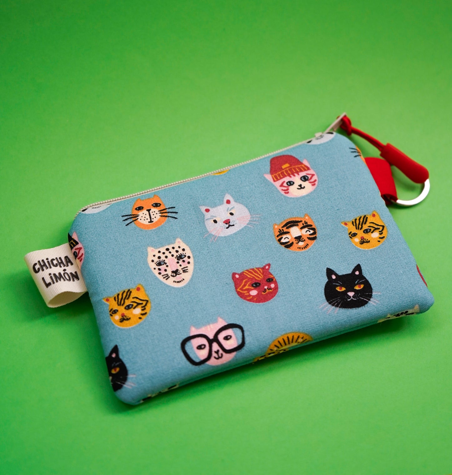 Monedero de gatos azul