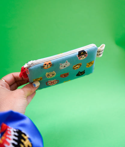 Monedero de gatos azul