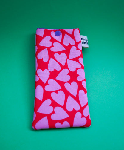 Funda de gafas corazones