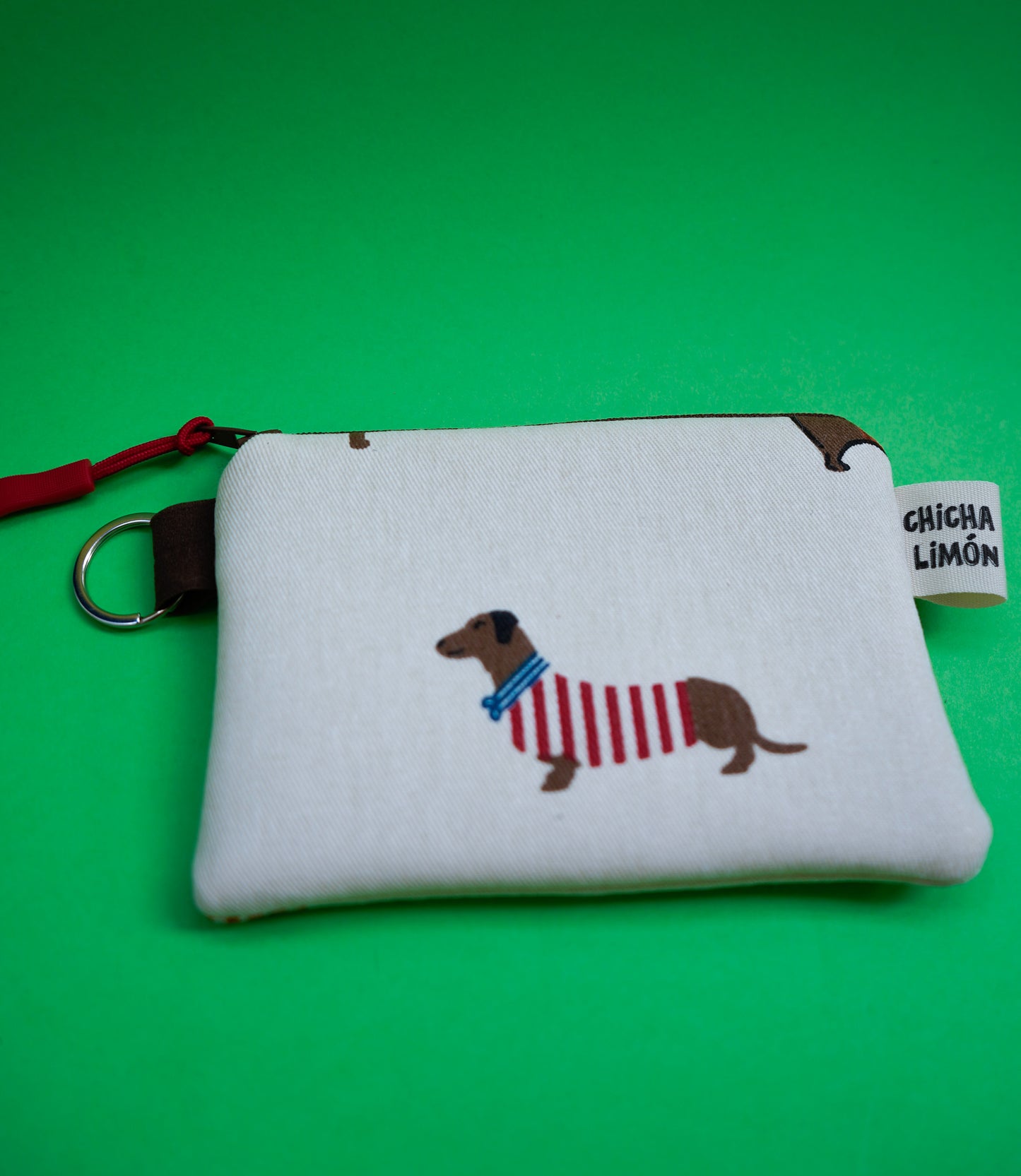 Monedero perros salchicha gorritos