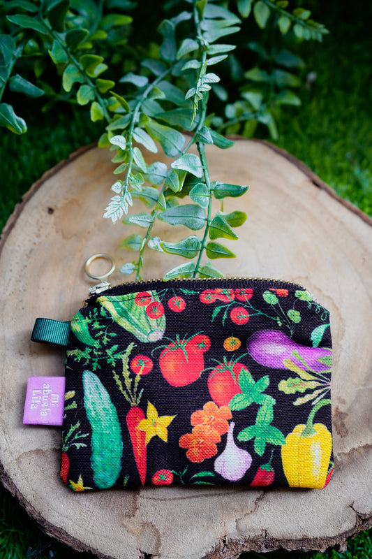 Monedero negro verduras
