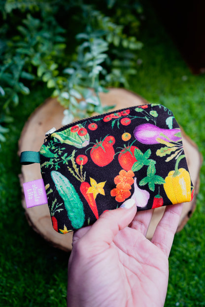 Monedero negro verduras