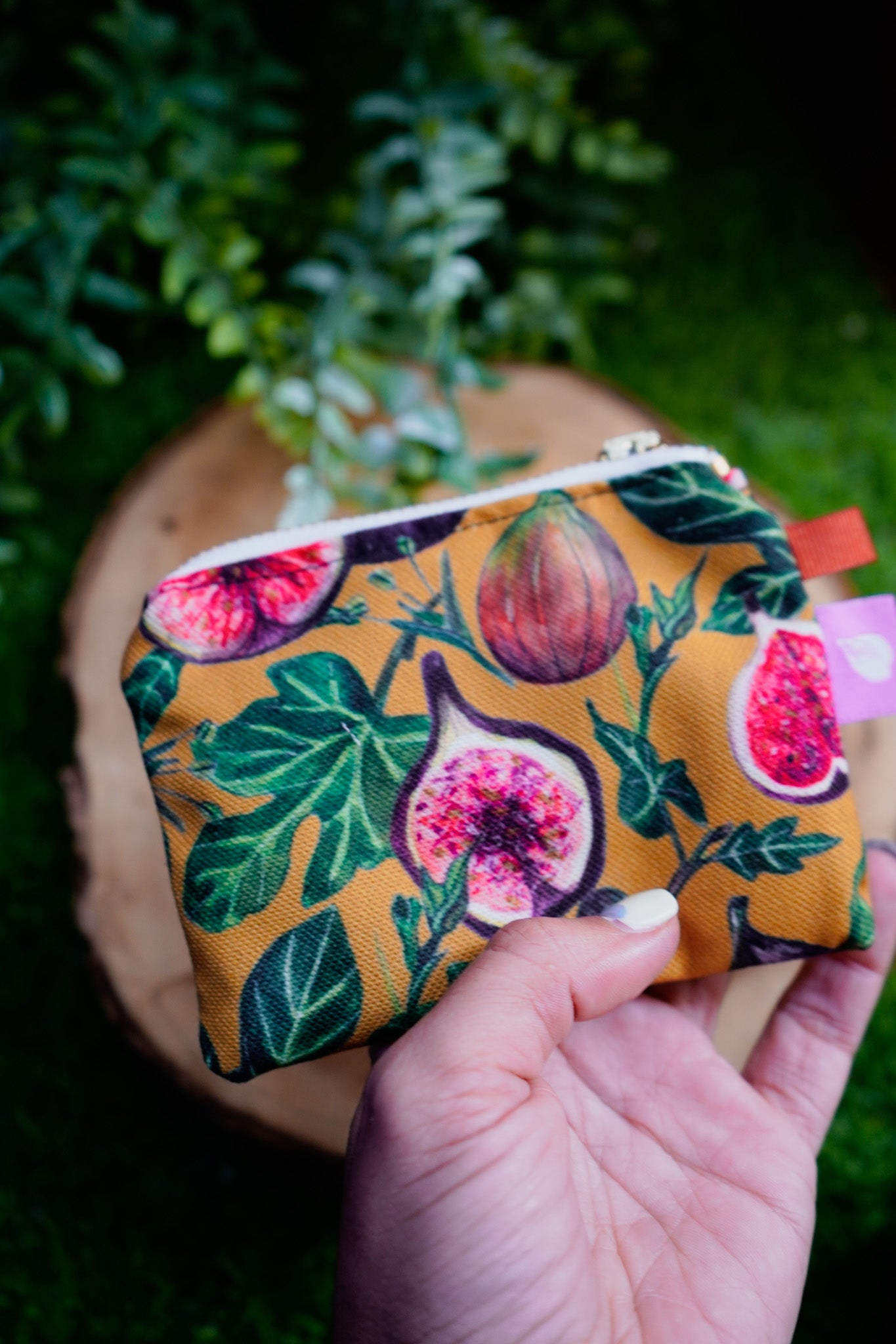 Monedero mostaza higos