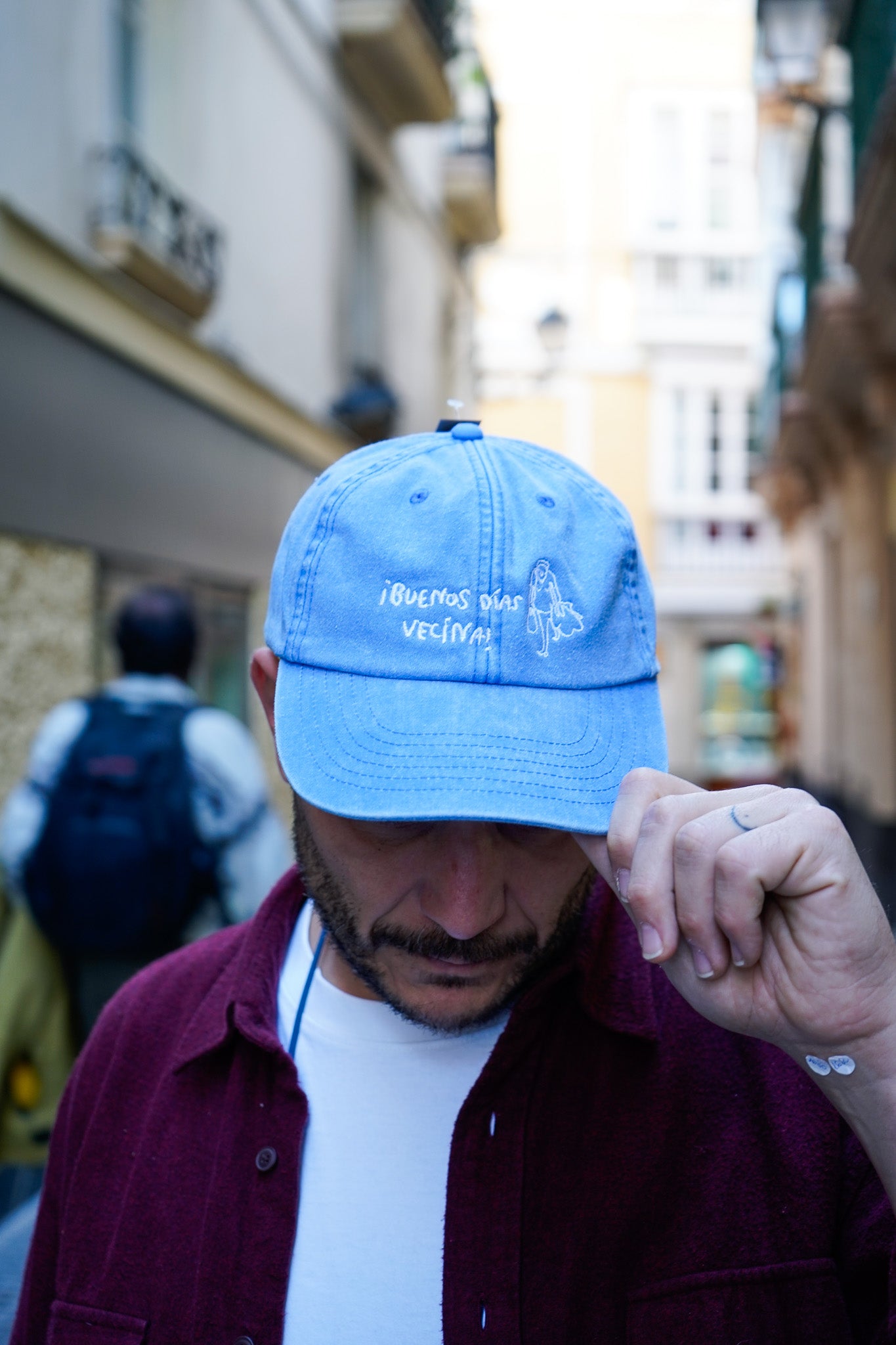 Gorra azul vintage Buenos días Vecina