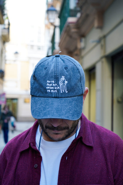 Gorra negra vintage No te pasa na hasta que te pase