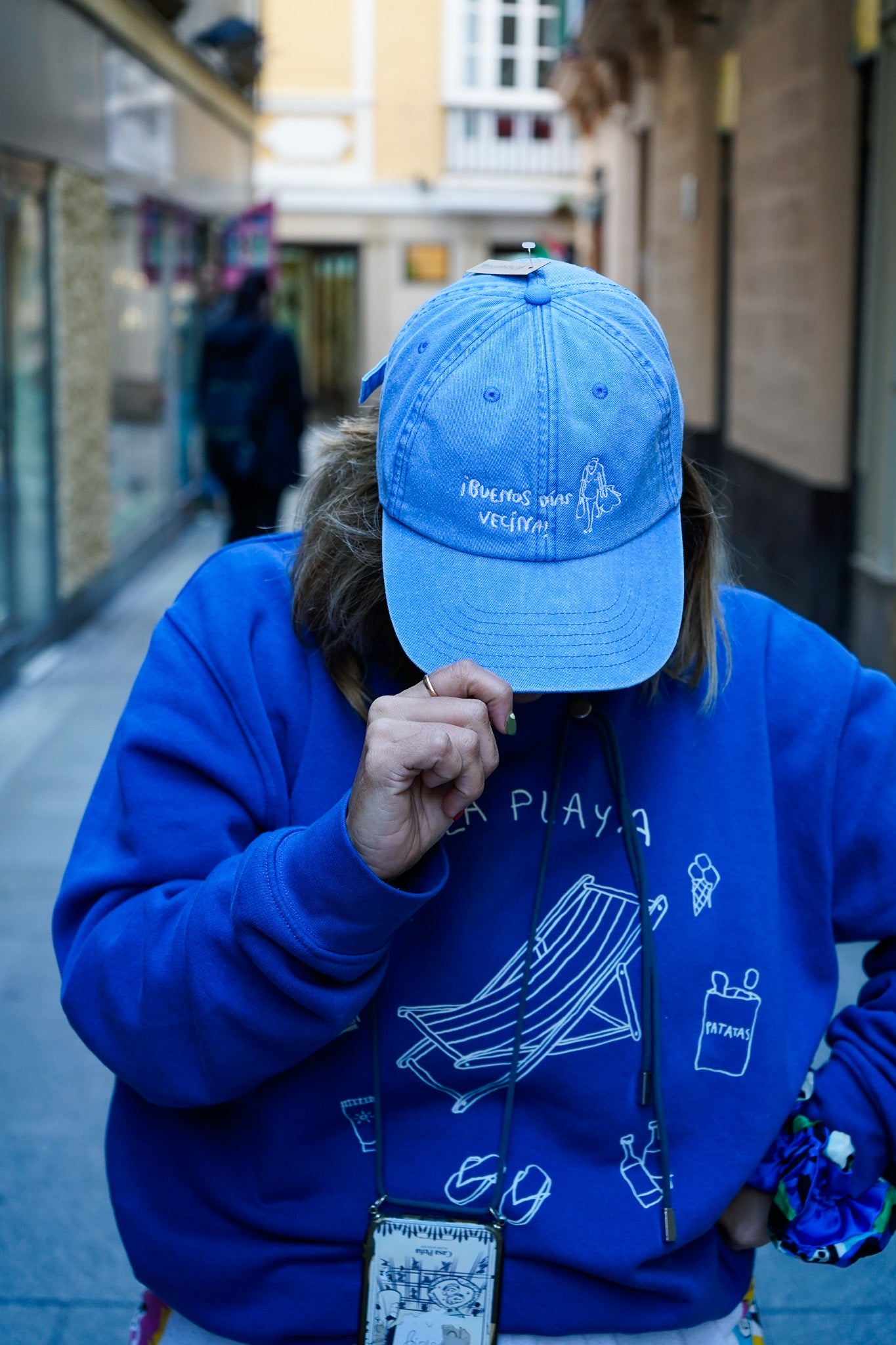 Gorra azul vintage Buenos días Vecina