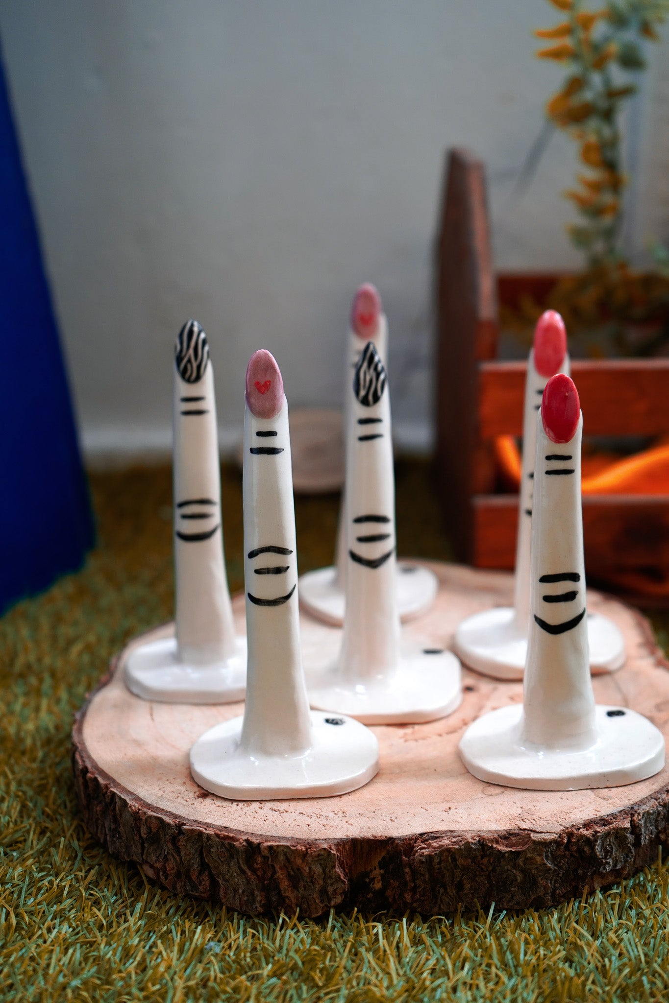 Dedo de cerámica para anillos