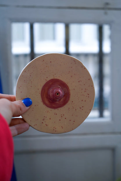 Tetas para incienso de cerámica (Rosa y Blanco)