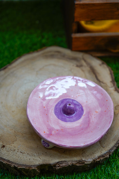 Tetas para incienso de cerámica (Rosa y Lila )
