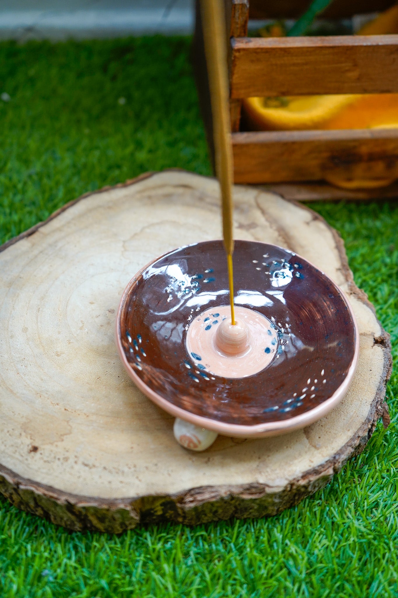 Tetas para incienso de cerámica (Marrón y Naranja)