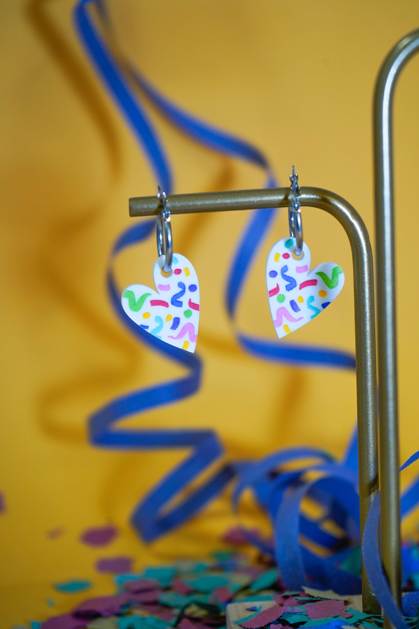 Pendientes Blancos Papelillo Corazón