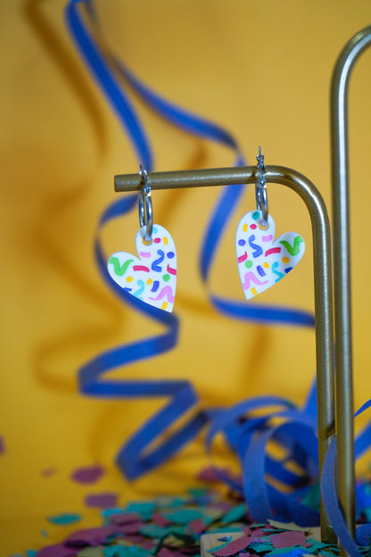 Pendientes Blancos Papelillo Corazón