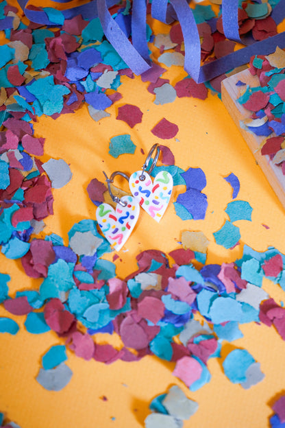 Pendientes Blancos Papelillo Corazón