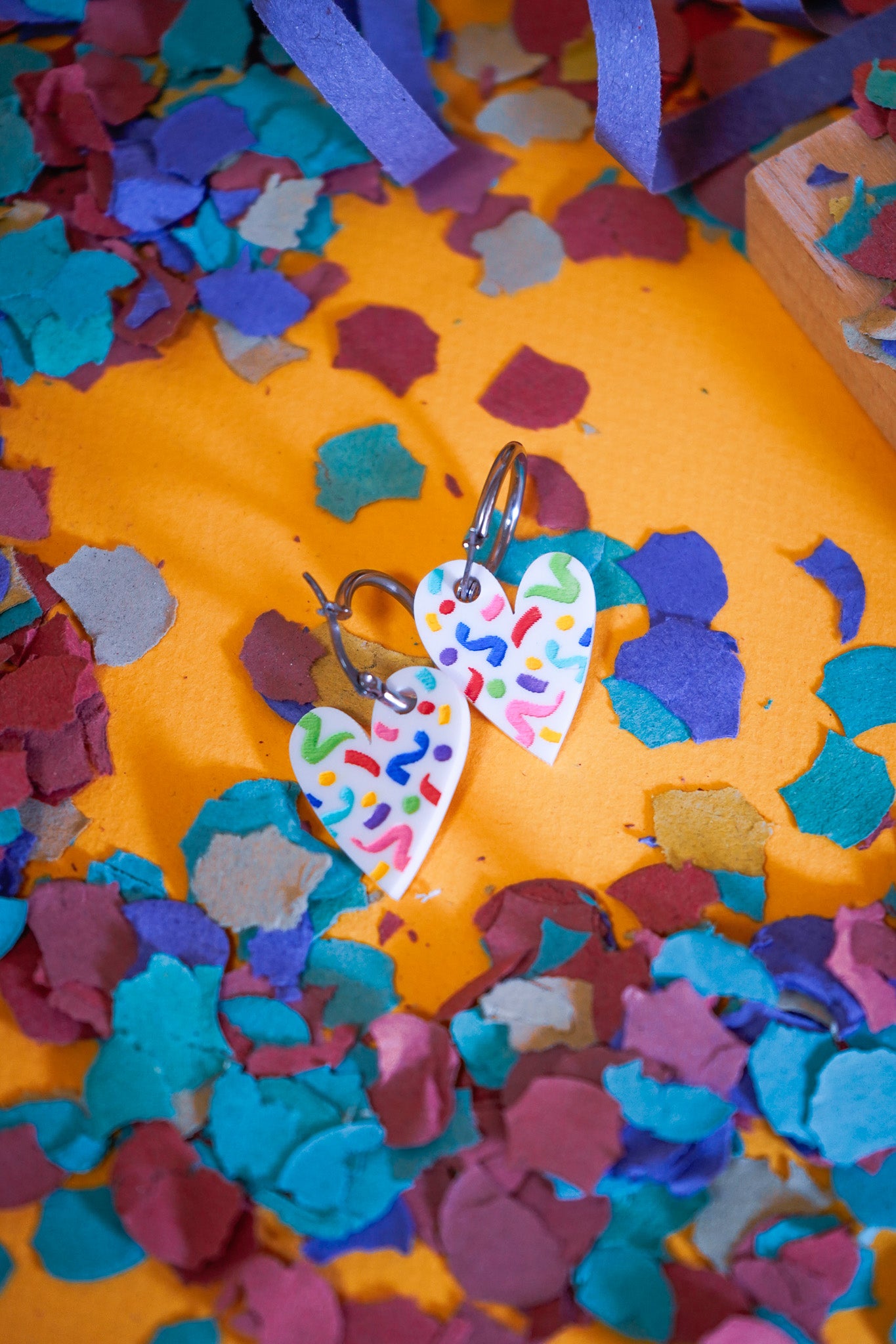 Pendientes Blancos Papelillo Corazón