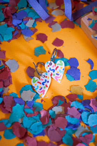 Pendientes Blancos Papelillo Corazón