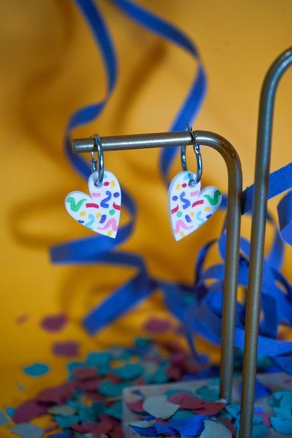 Pendientes Blancos Papelillo Corazón