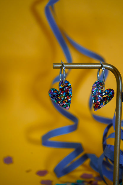 Pendientes Negro Papelillo Corazón