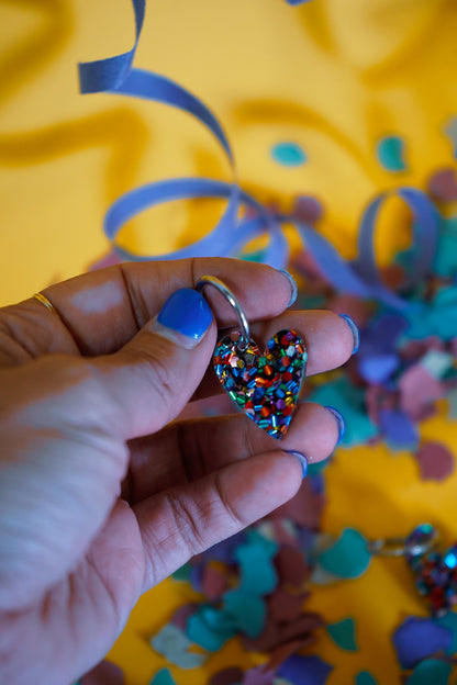 Pendientes Negro Papelillo Corazón