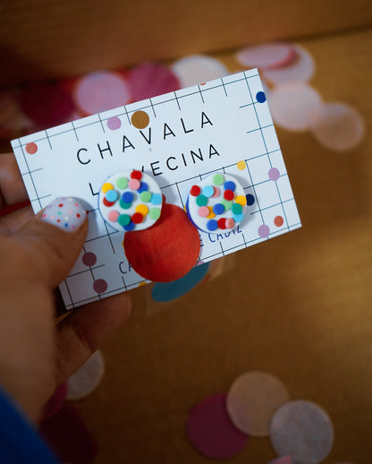 Pendientes redondos carnaval papelillos - Chavala x La Vecina