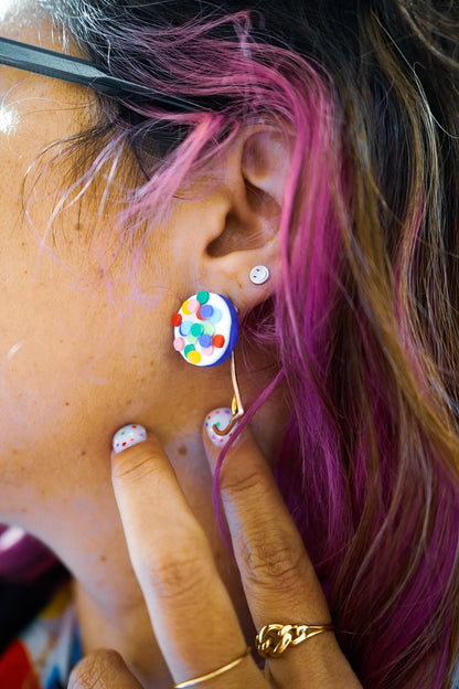 Pendientes redondos carnaval papelillos - Chavala x La Vecina