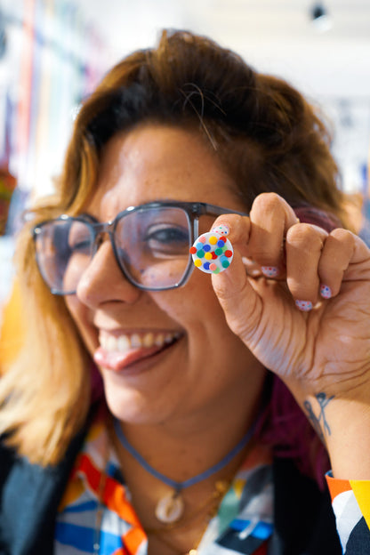 Pendientes redondos carnaval papelillos - Chavala x La Vecina