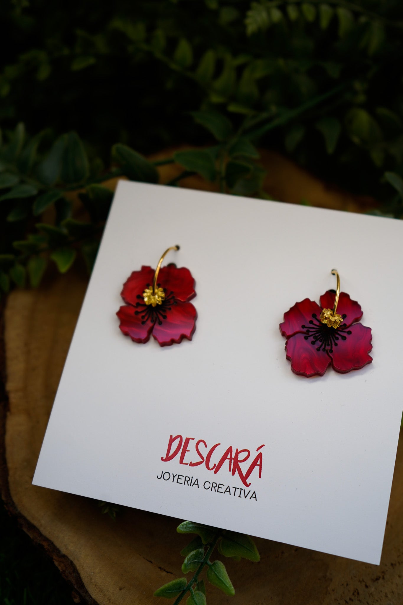 Pendientes amapola grande