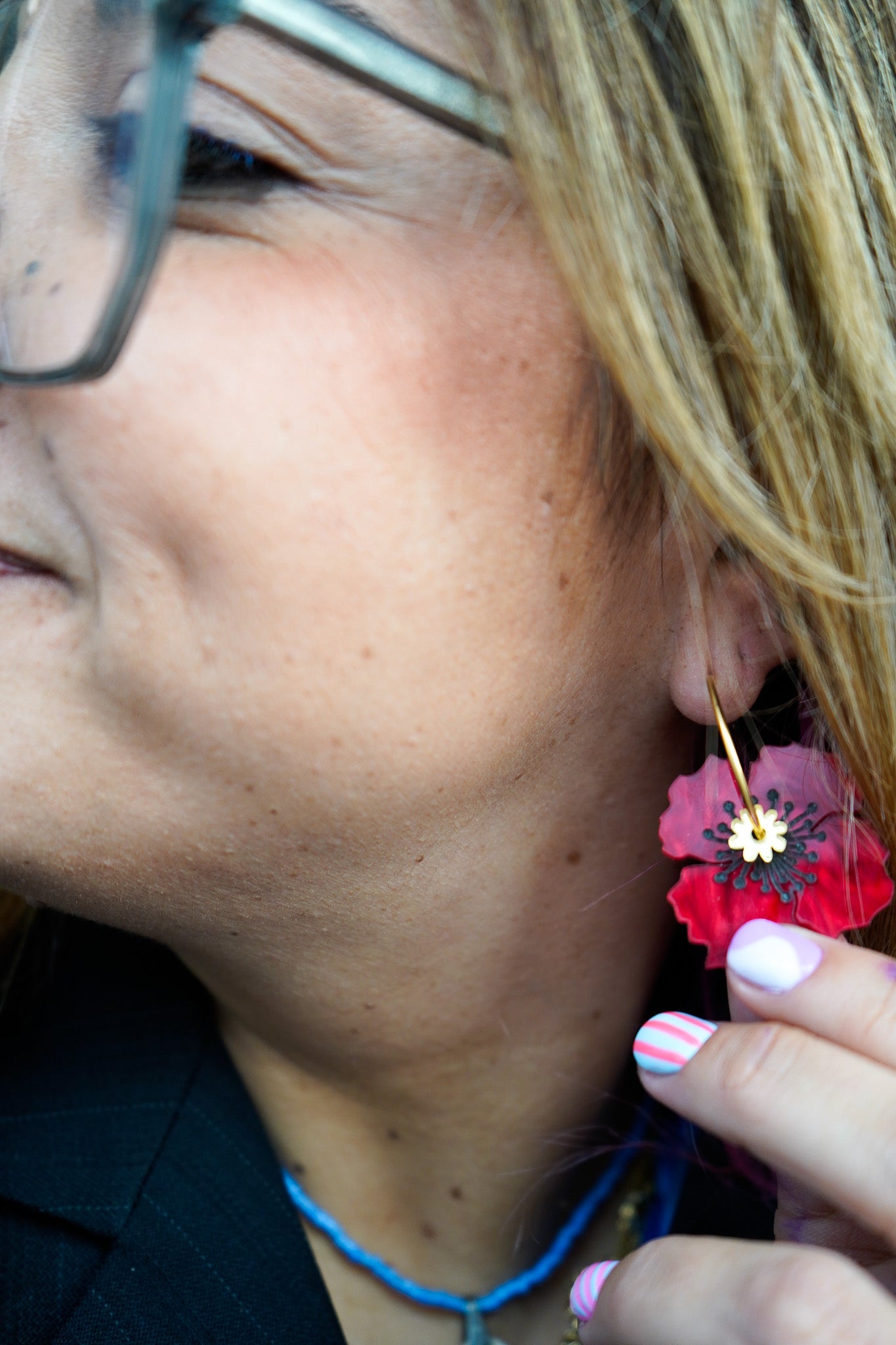 Pendientes amapola grande