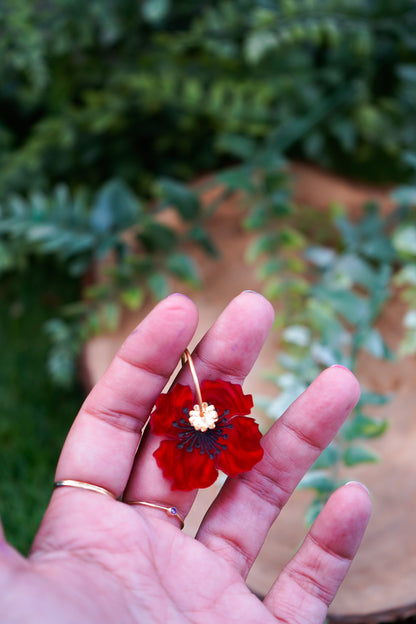 Pendientes amapola grande