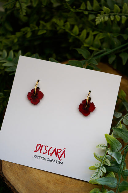 Pendientes Amapolas peque de colores