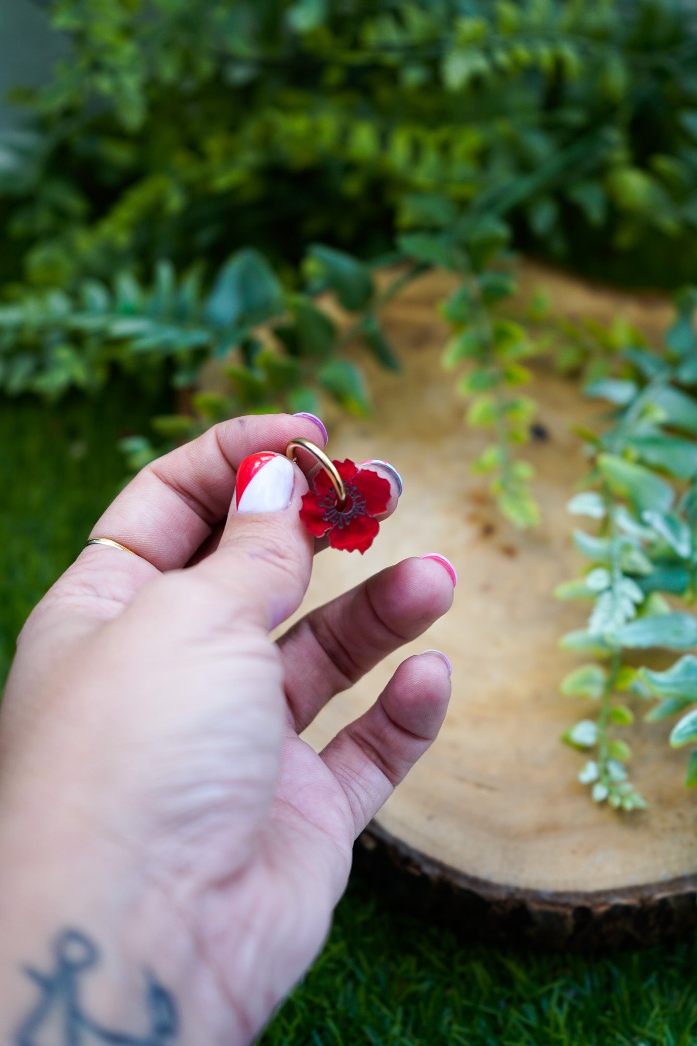 Pendientes Amapolas peque de colores