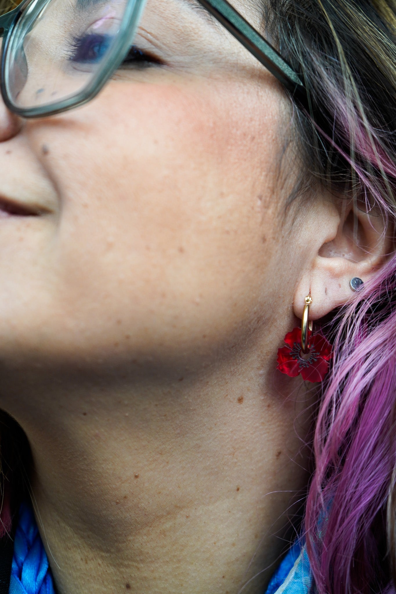 Pendientes Amapolas peque de colores