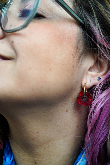 Pendientes Amapolas peque de colores