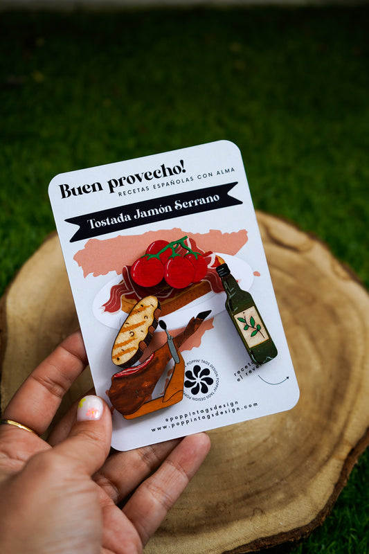 Recetas de imanes: Tostada de jamón serrano