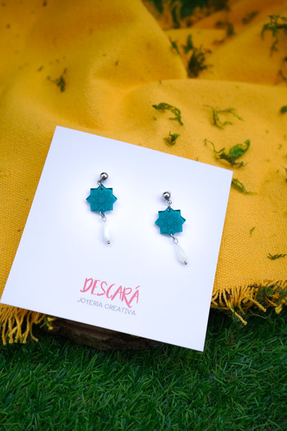 Pendientes estrella tartesos con lágrima
