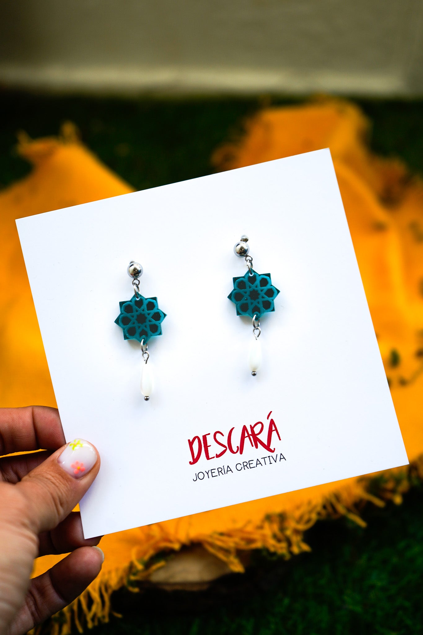 Pendientes estrella tartesos con lágrima