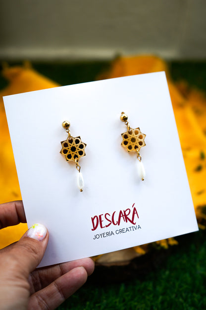 Pendientes estrella tartesos con lágrima