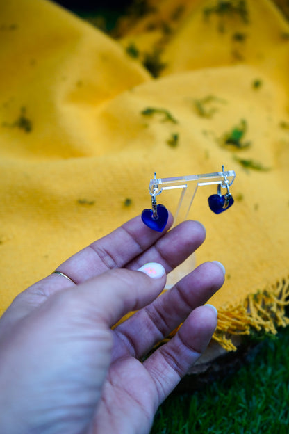 Pendientes mini corazón metacrilato