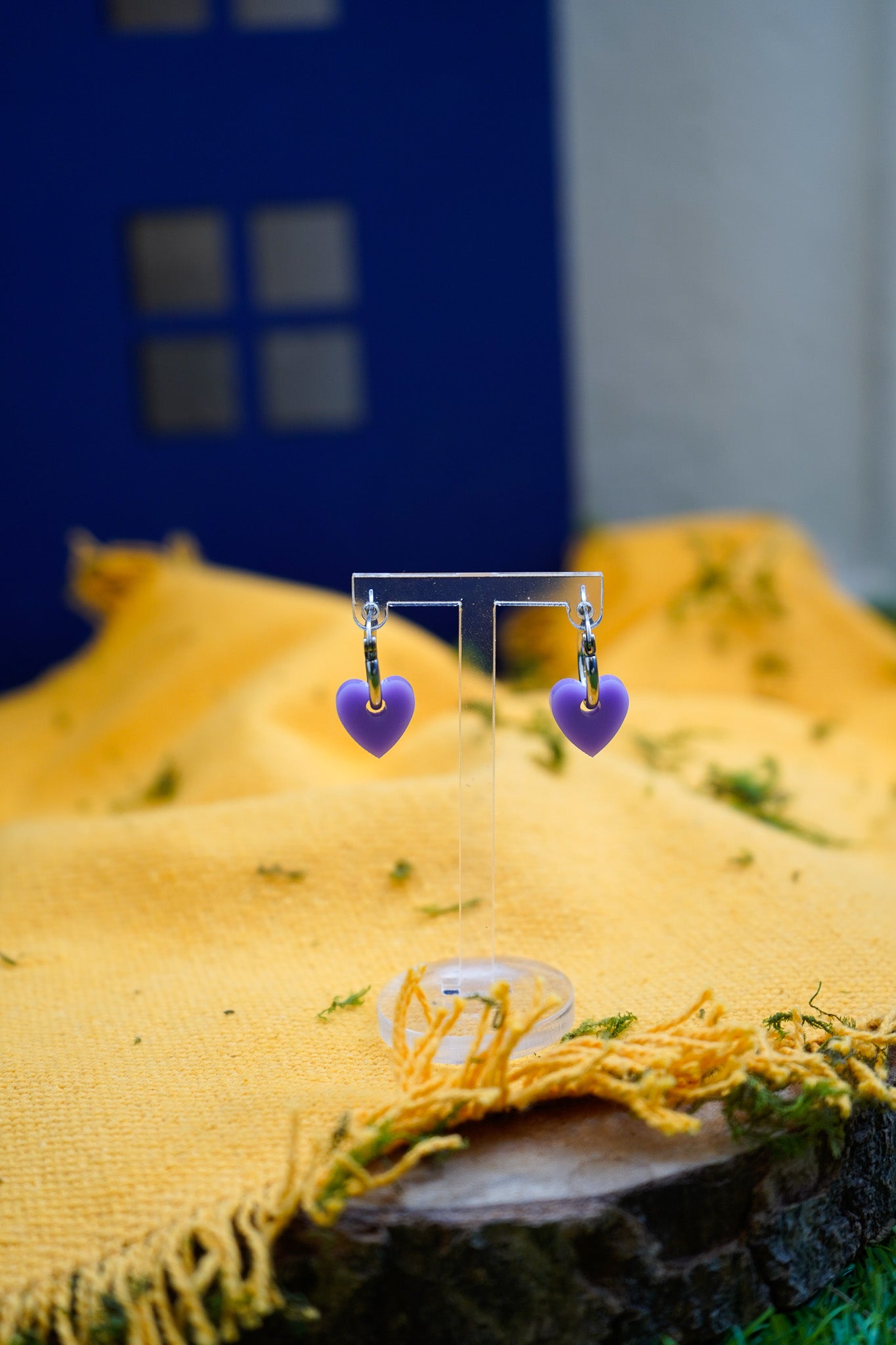 Pendientes mini corazón metacrilato