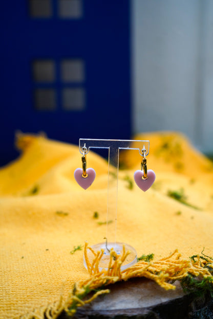 Pendientes mini corazón metacrilato