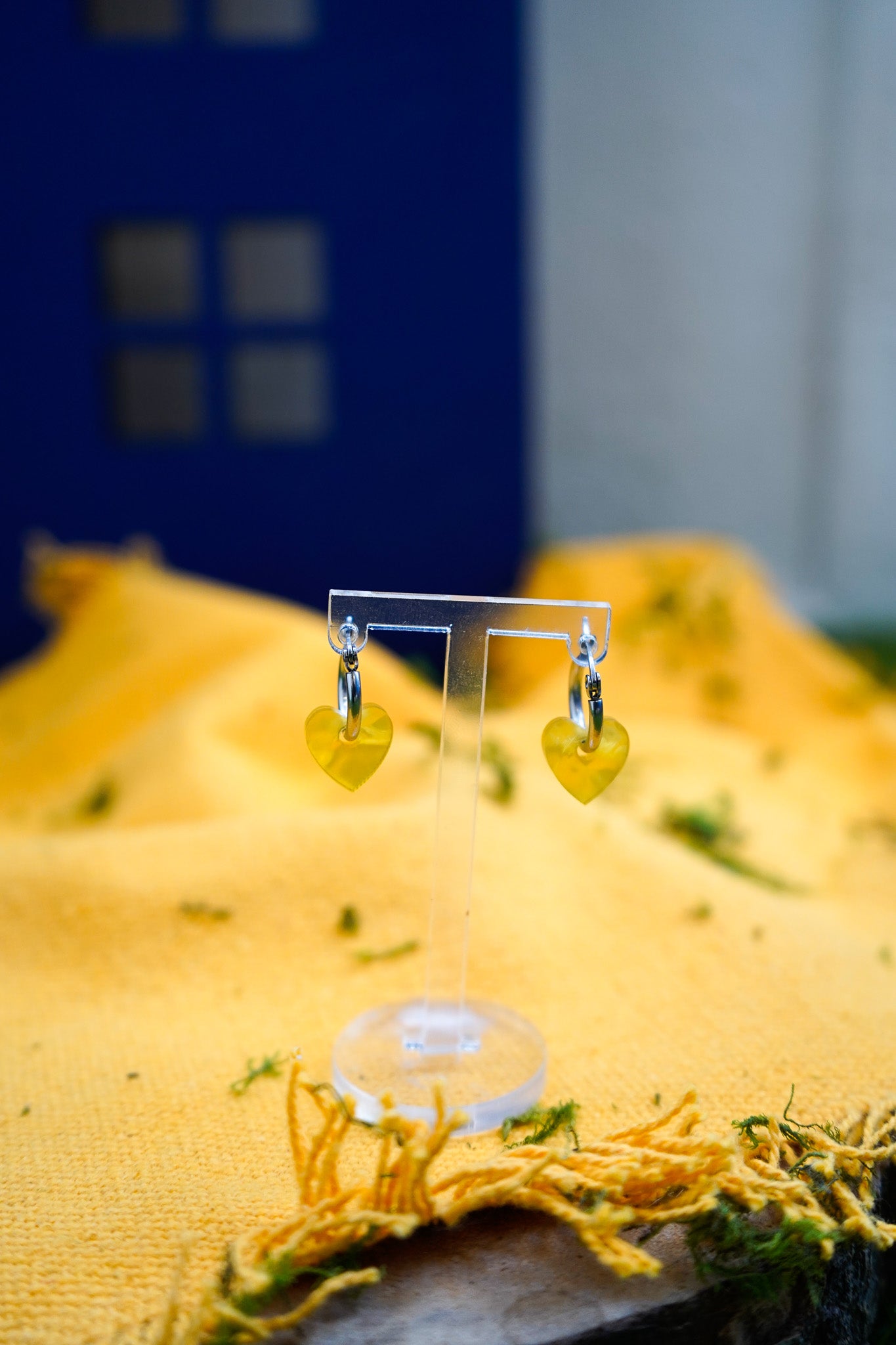 Pendientes mini corazón metacrilato