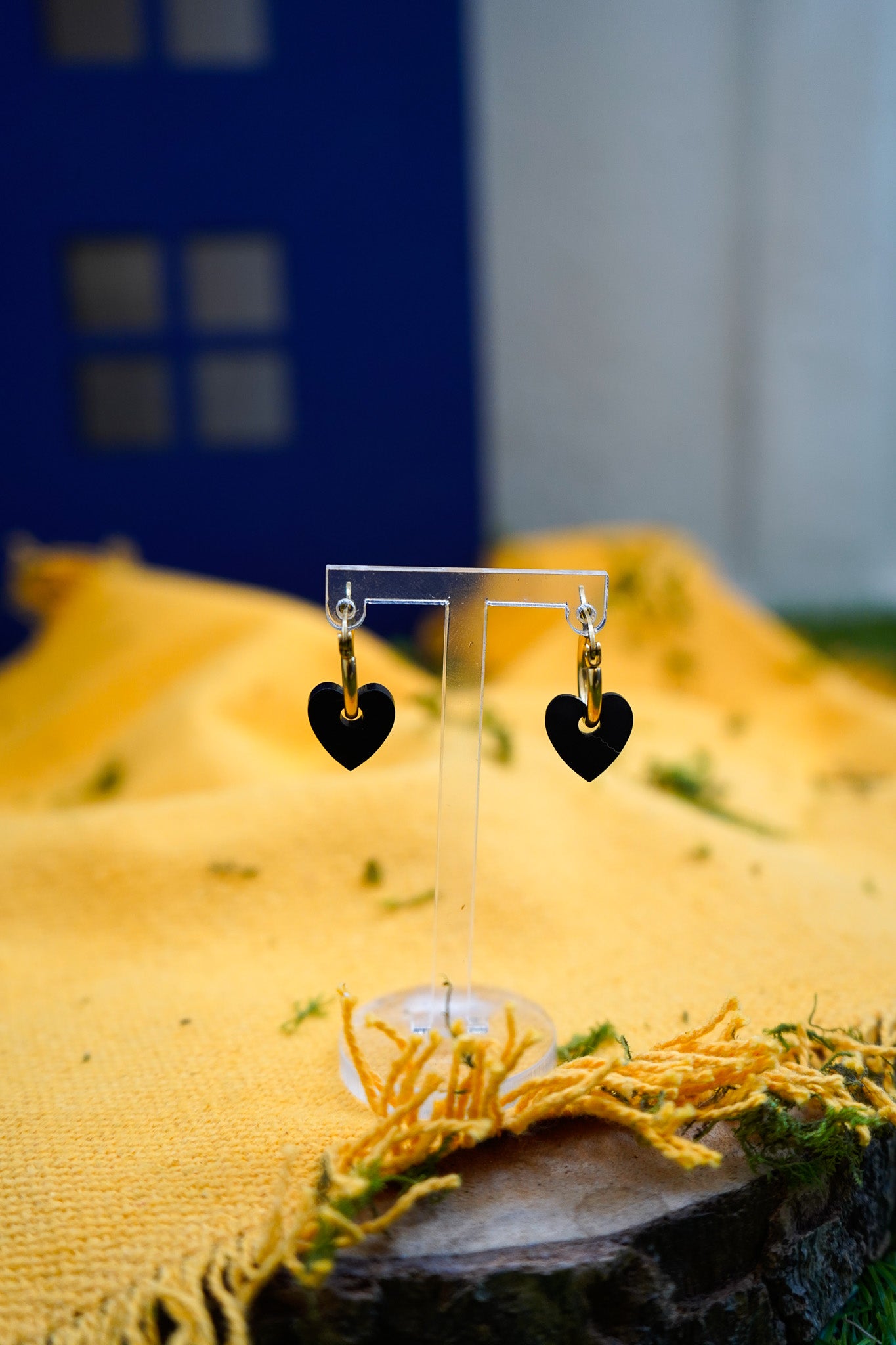 Pendientes mini corazón metacrilato