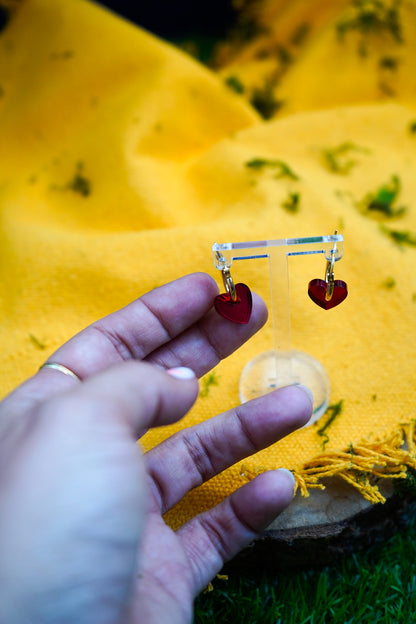 Pendientes mini corazón metacrilato