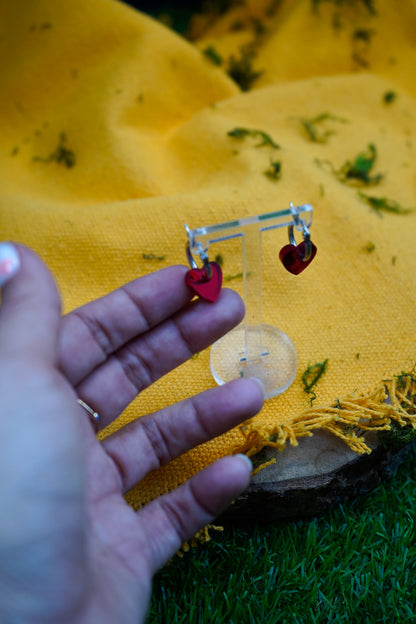 Pendientes mini corazón metacrilato