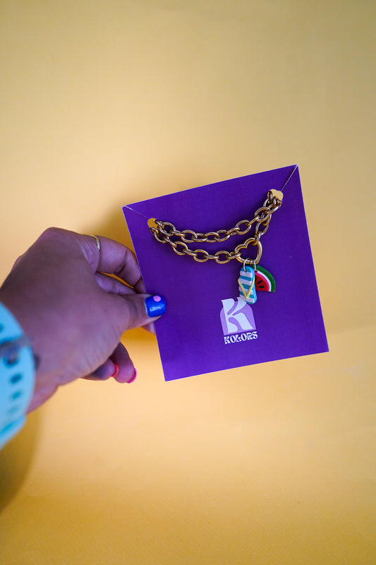 Collar sandía y chancla choker