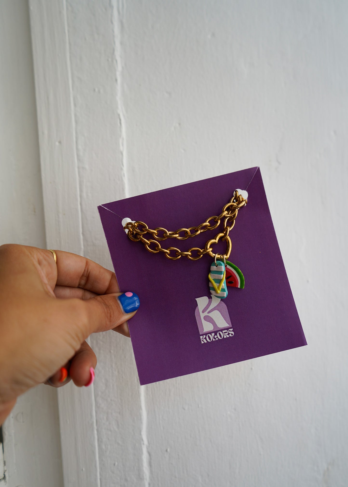 Collar sandía y chancla choker