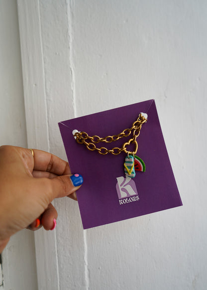 Collar sandía y chancla choker